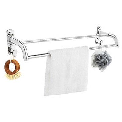 Máng khăn đôi kết hợp móc vợt (inox 304) TOVASHU 304-AB7