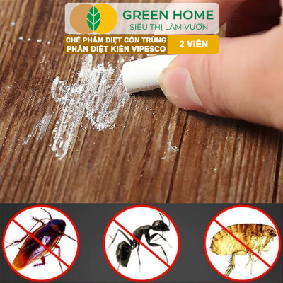 Phấn Diệt Kiến Và Côn Trùng Vipesco, GreenHome, Hộp 2 Viên, Diệt Trừ Kiến, Gián, Rận, Rệp, Bọ Chét,.