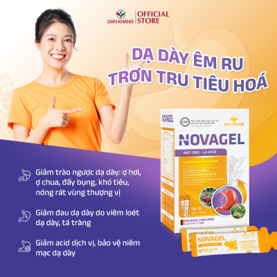 Gói Hỗ Trợ Giảm Đau Dạ Dày Tức Thì, Cải Thiện Tình Trạng Đầy Hơi Ợ Chua, Đau Rát Bao Tử Novagel Hộp 20 gói - Nguyên Liệu Nhập Khẩu Châu Âu