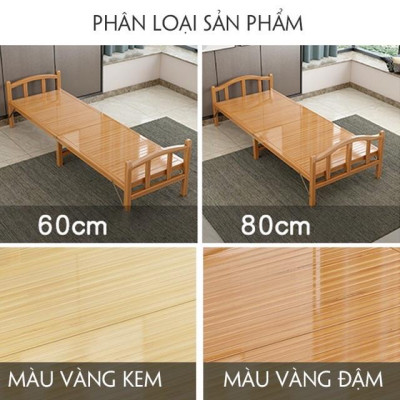 Giường Tre Gấp Gọn, Giường xếp Văn Phòng Đa Năng Cỡ 80Cm