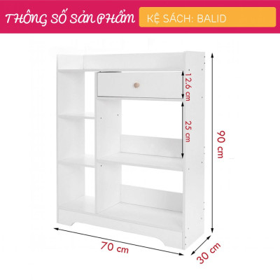 Giá đỡ sách gia đình bằng gỗ công nghiệp MDF đẹp SMLIFE Balid