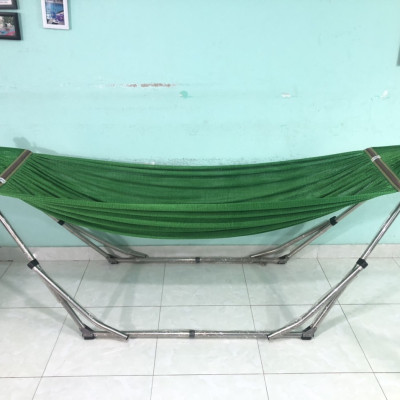 Bộ võng xếp BAN MAI: Khung Inox VIP size CỰC ĐẠI +Lưới võng thép dày 9.2 size CỰC ĐẠI