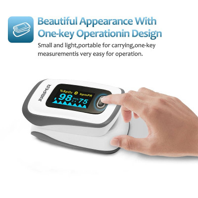 MÁY ĐO NỒNG ĐỘ OXY BÃO HÒA TRONG MÁU SPO2, PR, PI JUMPER JPD-500F Kết nối bluletooth với điện thoại, màn hình OLED ( FDA hoa kỳ chứng nhận )