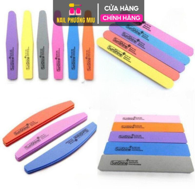Phao Dũa Móng Mịn Sunshine Thanh Dài Ngắn, Phào Dũa 2 Mặt Sunshine Làm Nail (Màu Ngẫu Nhiên) Nail Phương Miu Nữ Women