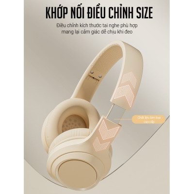 Tai Nghe Bluetooth Chụp Tai , Headphone Không Dây Bluetooth Có Mic Đàm Thoại Tiện Lợi, Có Thể Gấp Gọn , Pin Cực Khỏe Bluetooth 5.3 Cao Cấp Besti - Hàng Chính Hãng