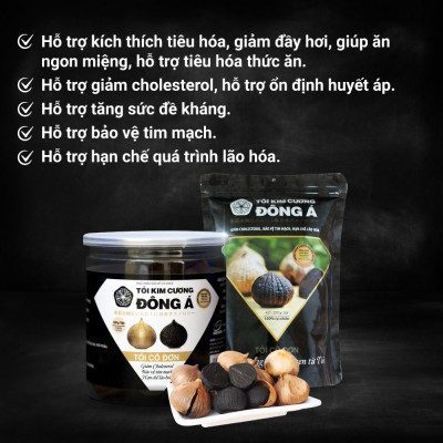 Combo 3 Hộp Tỏi Kim cương Đông Á 200g  - Tỏi đen cô đơn SX theo công nghệ Nhật Bản, hỗ trợ tốt cho sức khỏe - Kiểm nghiệm chất lượng bởi Bộ Y Tế, Intertek