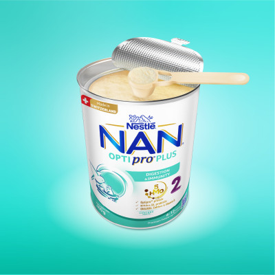 Sữa bột Nestlé NAN OPTIPRO PLUS 2 400g/lon với 5HMO Sản Xuất Tại Thụy Sĩ (6-12 tháng)