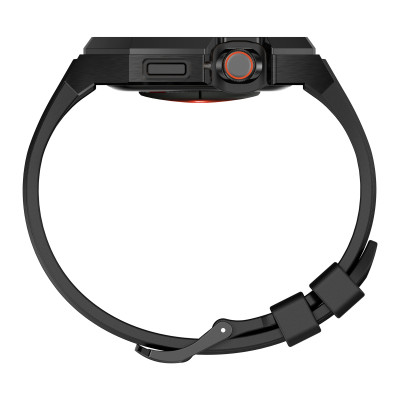 Ốp Case Vỏ Thép Không Gỉ bảo vệ tích hợp dây đeo Fluororubber cho Apple Watch Series 10 Size 46mm - Hàng Chính Hãng