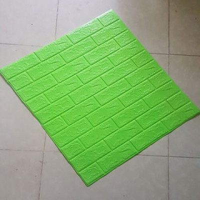 Bộ 5 Tấm Xốp Dán Tường 3D Giả Gạch Xanh Lá 70cmx77cm 