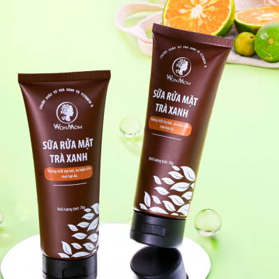 Bộ dưỡng trắng, sạch thâm mụn Wonmom ( 1 Sữa rửa mặt + 1 Mặt nạ nghệ )