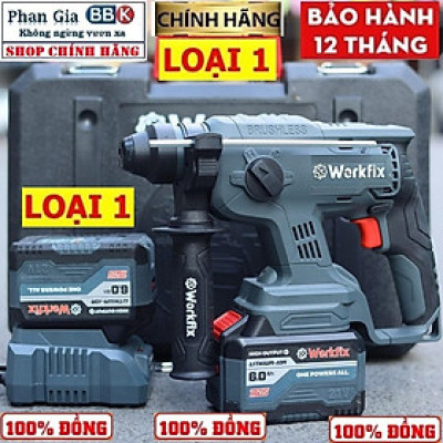 Khoan Bê Tông Pin 3 Chức Năng Workfix 21v-Model: WF-RH2603- Pin 15 cell 6 Ah.