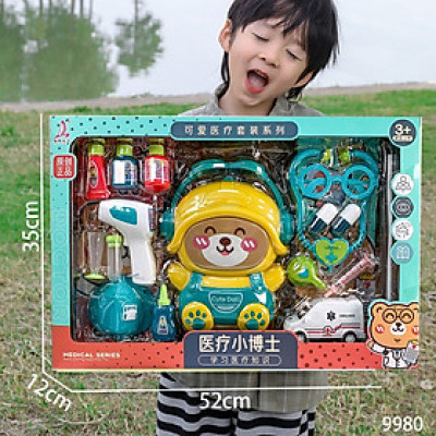 Bộ Đồ Chơi Bác Sĩ Gấu Cỡ Lớn, Mô Phỏng Thiết Bị Y Tế Thật, Đồ Chơi Trẻ Em Nhập Vai