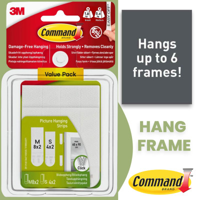 Miếng Dán Treo Tranh Loại Nhỏ và Loại Trung CommandTM 17203-ES, 5.4 kg