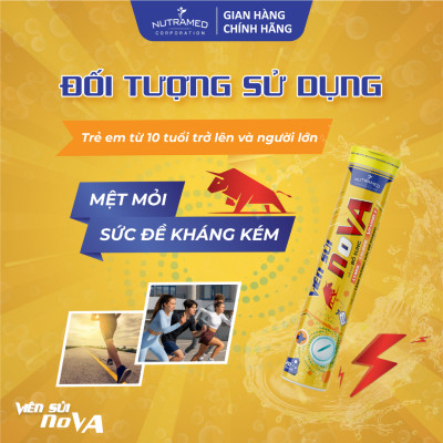 Viên sủi N.o.v.a hỗ trợ tăng cường sức đề kháng, giảm căng thẳng, mệt mỏi (20 viên) - Nutramed