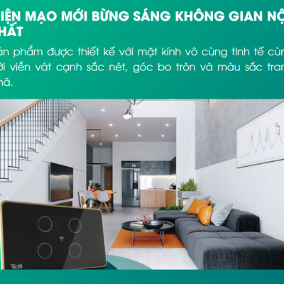 Công tắc cảm ứng Rạng Đông CTCU.WF CN.04T điều khiển từ xa, mặt kính cường lực chống xước, 4 nút bấm - Hàng chính hãng