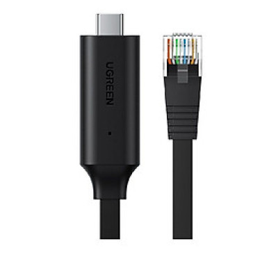 cáp Console RJ45 ra type C màu đen Usb Debug Ugreen 204DB80186CM 1.5M hàng chính hãng