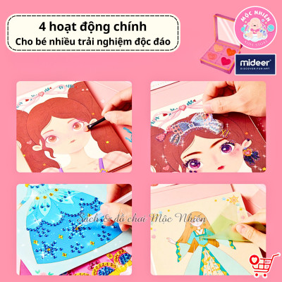 Bộ trang điểm thiết kế thời trang tổng hợp Mideer 3 trong 1 - Princess Fantasy Makeup - Dành cho bé gái từ 3 tuổi