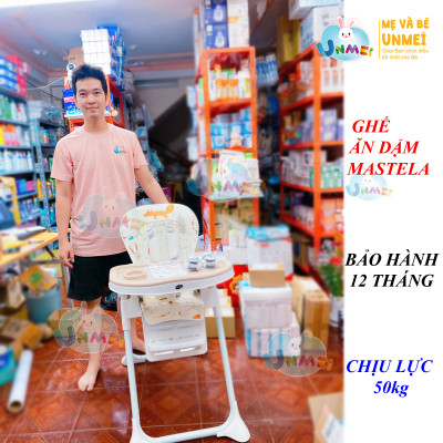 Ghế ngồi ăn dặm điều chỉnh độ cao, điều chỉnh ngả lưng có bánh xe Mastela 1015 cho bé 6 tháng đến 5 tuổi chuẩn ASTM Mỹ - tặng áo yếm ăn dặm chống nước