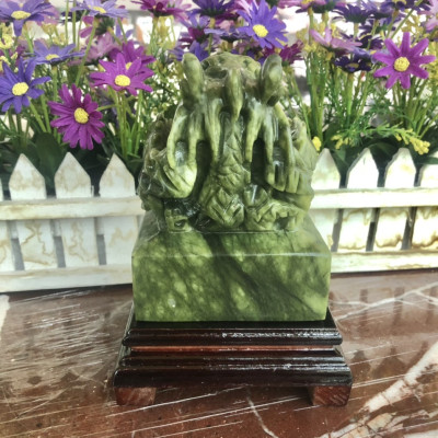 Ấn Rồng phong thủy đá ngọc serpentine 