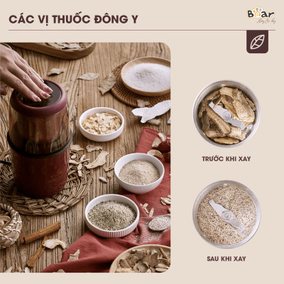 Máy Xay Cà Phê, Máy Xay Hạt Thực Phẩm Khô Đa Năng BEAR MDJ – A02G3 Chế Độ Xay Cực Êm Dung Tích 200 ML Công Suất 200 W- Hàng Chính Hãng