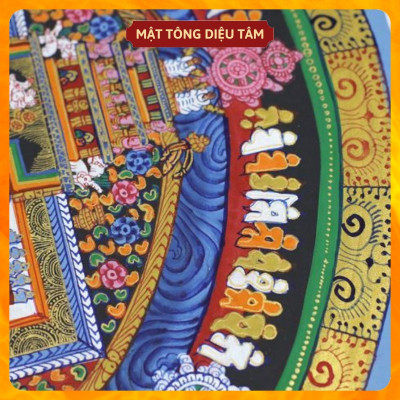 Tranh Mandala vẽ tay Nelapl của họa sư thủ công 100% đóng khung kính