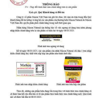 Viên uống bổ não hỗ trợ ngăn ngừa đột quỵ Mason Natural Ginkgo Biloba Mỹ 60 viên