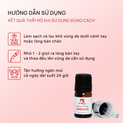 Serum khử mùi Embrace ngăn mùi hôi nách hôi chân hỗ trợ giảm mồ hôi và làm sáng vùng da dưới cánh tay