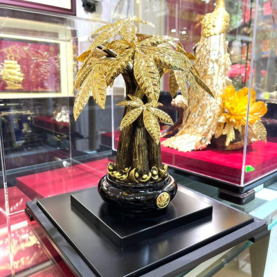 Cây kim ngân dát vàng MT Gold Art M03(40x30x30cm)- Hàng chính hãng, quà tặng dành cho sếp, khách hàng, đối tác
