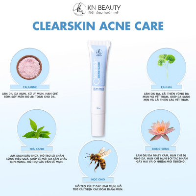 Kem dưỡng mụn CLEARSKIN ACNE CARE KN BEAUTY 15 gram