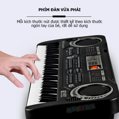 Đàn Piano Cao Cấp Electronic Keyboard 61 Phím Kèm Mic Cho Bé, Nhiều Chức Năng - Đồ Chơi Cho Bé