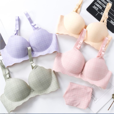 Áo lót nữ cao cấp không gọng đệm dầy, kẻ ô vuông xinh đẹp siêu nâng ngực.