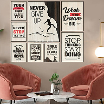 (CÓ ẢNH THẬT) Tranh treo tường tráng gương trang trí văn phòng tranh động lực kèm đinh treo