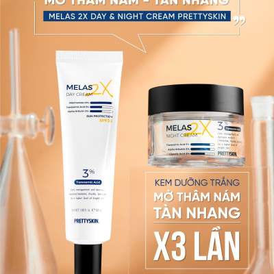 Kem dưỡng trắng da mờ thâm nám, tàn nhang ngày đêm Pretty Skin Melas 2X Cream 50ml