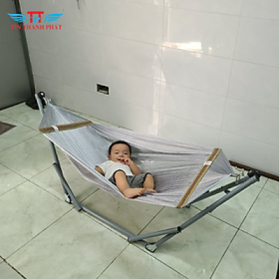 Võng xếp trẻ em Tín Thành Phát – Khung vững chắc, lưới võng êm ái, an toàn cho bé yêu,
