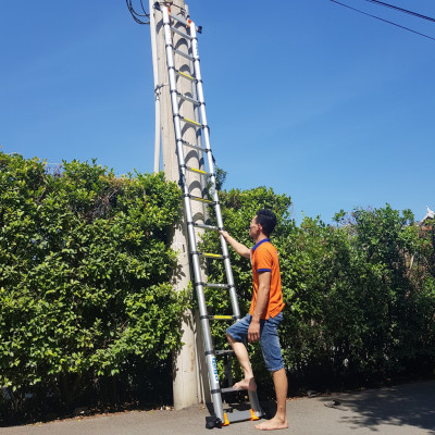 Thang Nhôm Rút Đa Năng Có Bánh Xe - 7.2 Mét