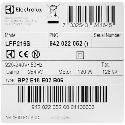 (Hàng Chính Hãng) Máy Hút Mùi Âm Tủ Electrolux LFP216S - Dạng Kéo 60 cm