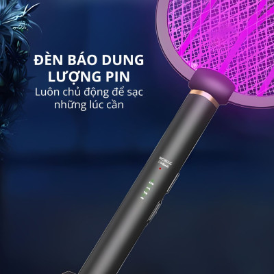 Đèn muỗi có chức năng vợt muỗi Kachi MK386 với đế sạc tích hợp - hàng chính hãng