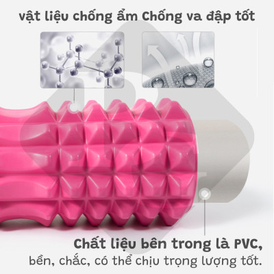 Combo Thảm Tập Yoga 6mm,Con Lăn Massage Ống Lăn Dãn Cơ Foam Roller BLUE- Bóng tập yoga size 65cm Tập Gym, Yoga, Thể Hình (hàng nhập khẩu)