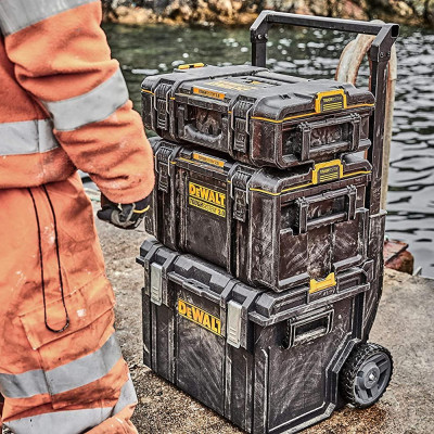 BỘ COMBO 3 HỘP DỤNG CỤ CÓ XE ĐẨY (NHỰA) 554X500X1150MM DEWALT DWST83402-1 - HÀNG CHÍNH HÃNG