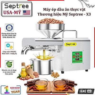 [ Hàng chính hãng] Máy ép dầu ăn thực vật dùng trong gia đình. Thương hiệu Mỹ cao cấp Septree - X3