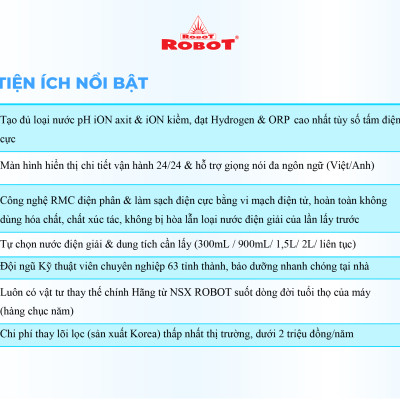 Máy Lọc Nước Điện Giải Ion Kiềm ROBOT IonPrince 1111 - Hàng Chính Hãng