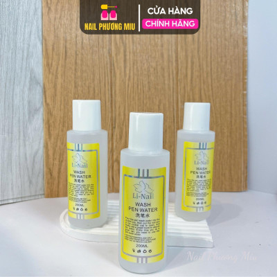 Nước Rửa Cọ Li-Nail Siêu Sạch 200ml Làm Sạch Cọ Đắp Bột Gel Vẽ, Giữ Lông Cọ Mềm Mại, Phụ Kiện Chuyên Dùng Làm Nail Phá Gel