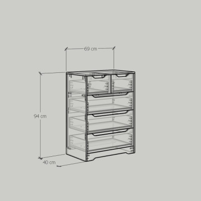 [Happy Home Furniture] ALEE, Tủ đựng đồ 5 ngăn kéo ,  70cm x 40cm x 94cm ( DxRxC), THK_042