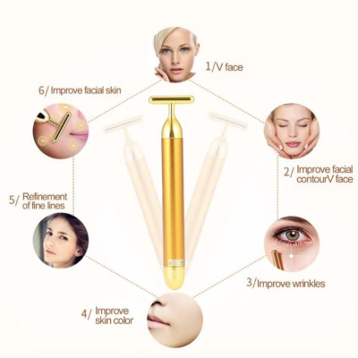 Máy Massage Rung Cầm Tay FullBody Giảm Nếp Nhăn Cây Lăn Nâng Cơ Mặt Thon Gọn (Tặng 1 SP Ngẫu Nhiên) (Hàng Chính Hãng)