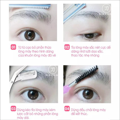 Dao Cạo Lông Mày Cán Dài Lưỡi Thép Không Gỉ Kai Beauty Guard 06616