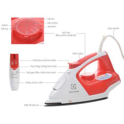 Bàn Ủi Hơi Nước Electrolux ESI5116 Orange Rose - Hàng chính hãng