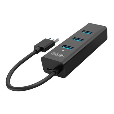 Hub Chia USB 4 Cổng Chuẩn 3.0 Unitek Y-3089 Tích Hơp Chức Năng Sạc - Hàng Nhập Khẩu