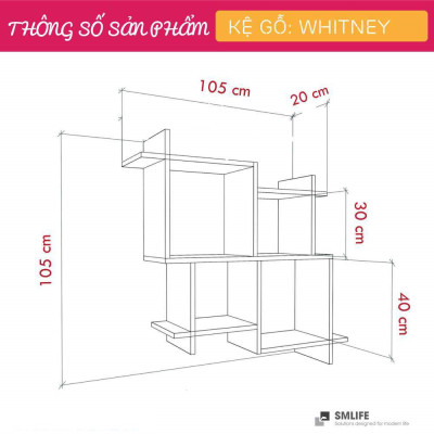 Kệ gỗ trang trí đa năng SMLIFE Whitney