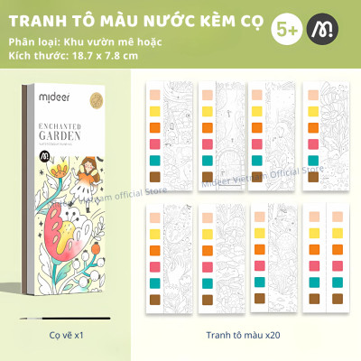 Tranh Tô Màu Nước Kèm Cọ Mideer Watercolour Painting cho bé