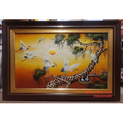 Tranh sơn mài" Tổ ấm giá đình" TÙNG HẠC